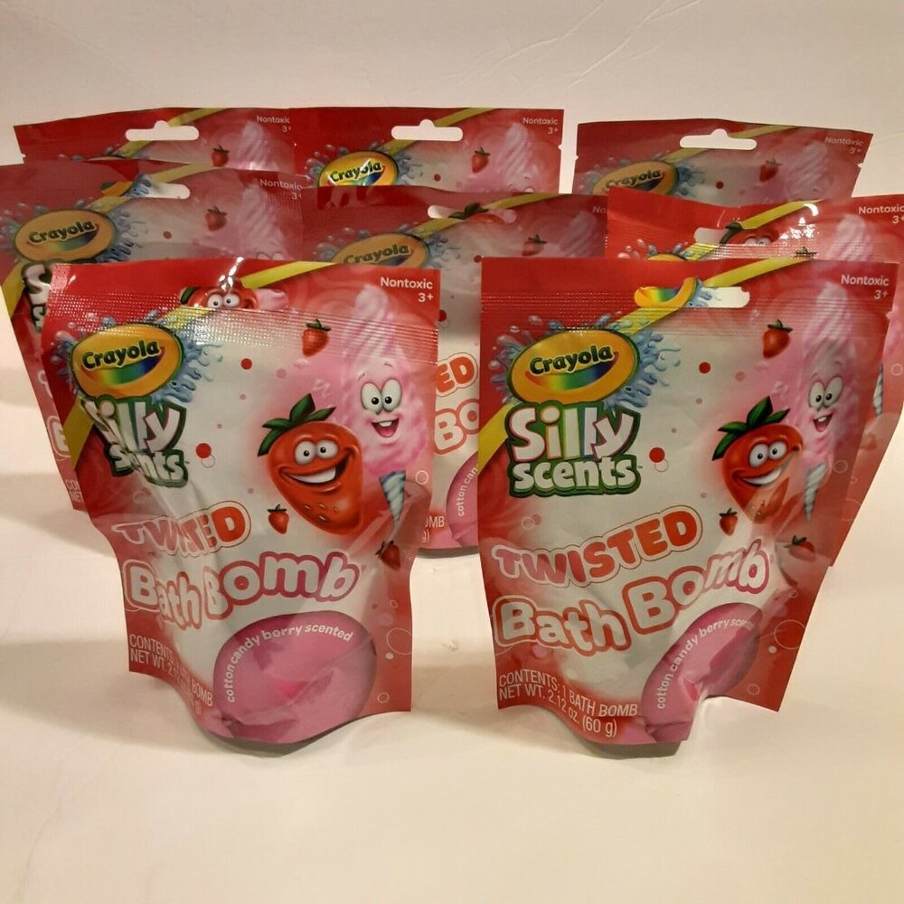 Crayola‎ Silly Scents Twisted Bath Bomb Cotton Candy Berry Scented 2.12 oz New